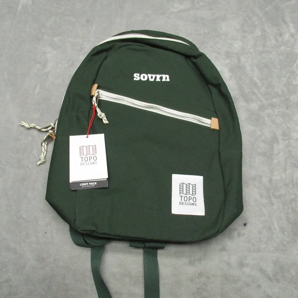 Topo Designs Backpack Unisex One Size Green Light Pack Canvas Laptop LOGO NEW‎